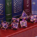 Archmages Mantle 7 Piece Metal Polyhedral Dice Set & Dice Case - Bea DnD Games