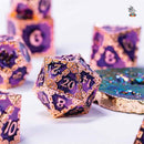 Archmages Mantle 7 Piece Metal Polyhedral Dice Set & Dice Case - Bea DnD Games