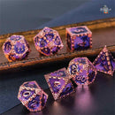 Archmages Mantle 7 Piece Metal Polyhedral Dice Set & Dice Case - Bea DnD Games