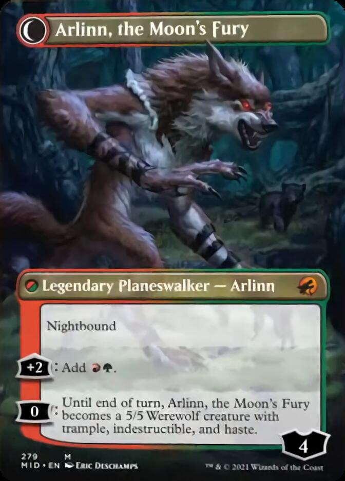 Arlinn, the Pack's Hope // Arlinn, the Moon's Fury (Borderless) [Innistrad: Midnight Hunt] - Bea DnD Games