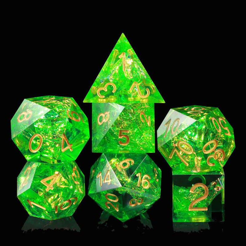 Artemis' Blessing Handcrafted Sharp Edge Dice Set & Dice Case - Bea DnD Games