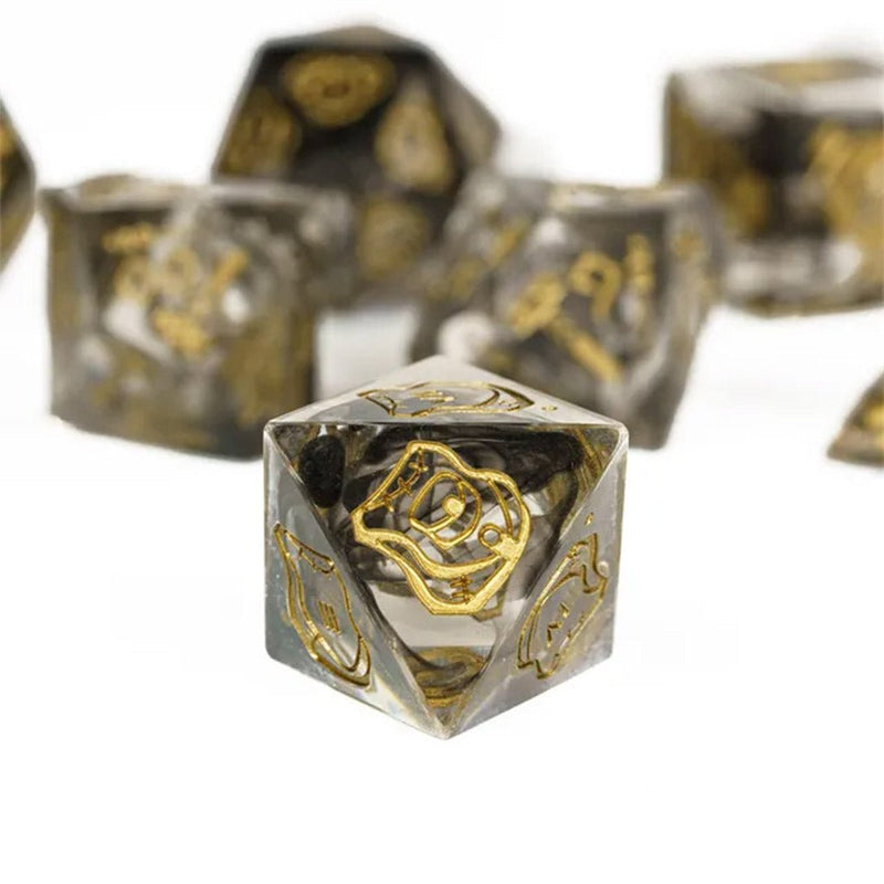 Artificer - Handcrafted Sharp Edge Dice Set & Dice Case - Bea DnD Games
