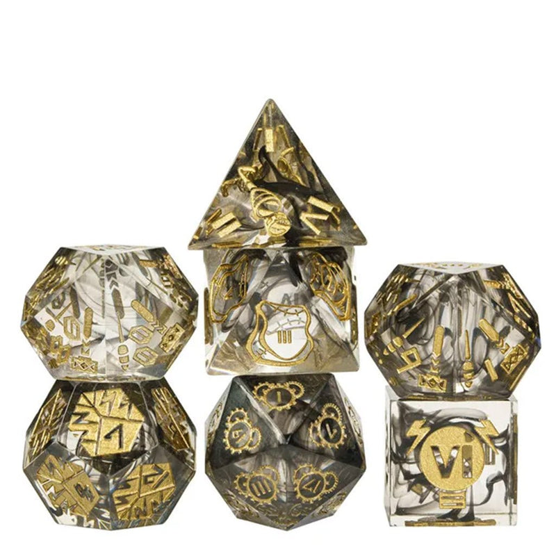 Artificer - Handcrafted Sharp Edge Dice Set & Dice Case - Bea DnD Games