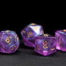 Astral Sea 7 Piece Polyhedral Dice Set + Dice Bag - Bea DnD Games