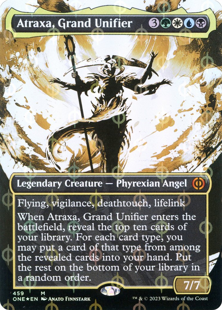 Atraxa, Grand Unifier (Borderless Ichor Step-and-Compleat Foil) [Phyrexia: All Will Be One] - Bea DnD Games