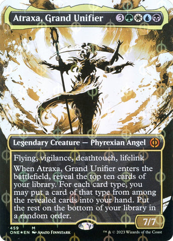 Atraxa, Grand Unifier (Borderless Ichor Step-and-Compleat Foil) [Phyrexia: All Will Be One] - Bea DnD Games