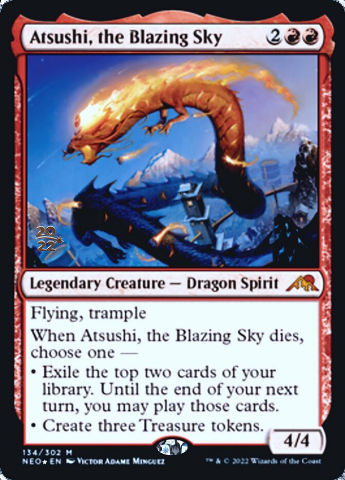 Atsushi, the Blazing Sky [Kamigawa: Neon Dynasty Prerelease Promos] - Bea DnD Games