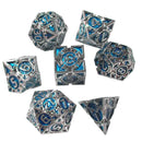 Auril's Avatar 7 Piece Metal Polyhedral Dice Set & Dice Case - Bea DnD Games