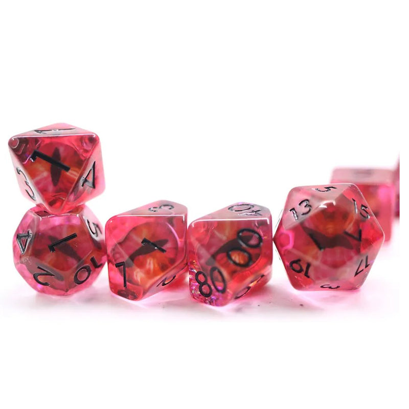 Azraels Eye - 7 Piece Polyhedral Dice Set + Dice Bag - Bea DnD Games