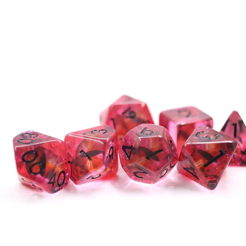 Azraels Eye - 7 Piece Polyhedral Dice Set + Dice Bag - Bea DnD Games