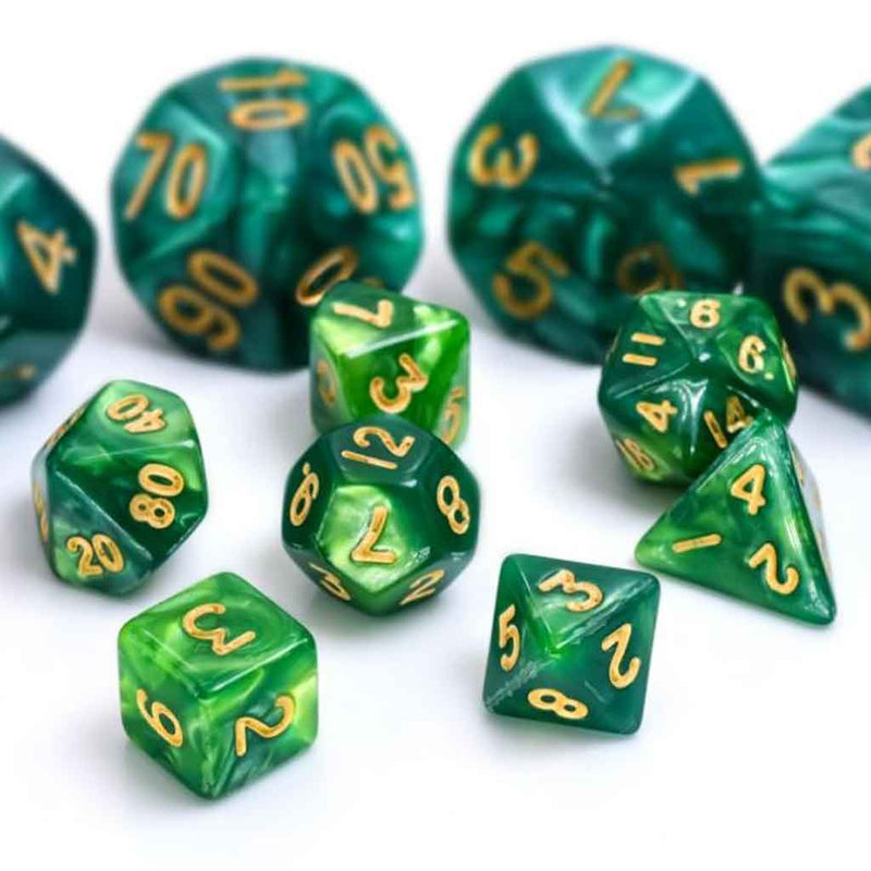 Baby Green Wyrm Mini Polyhedral Dice Set - Bea DnD Games