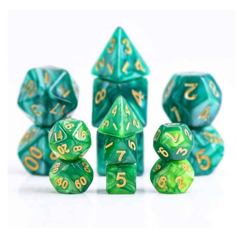 Baby Green Wyrm Mini Polyhedral Dice Set - Bea DnD Games