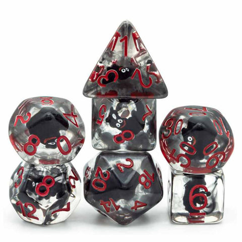 Bat Dice - 7 Piece Polyhedral Dice Set + Dice Bag - Bea DnD Games