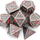 Battle Rocks 7 Piece Metal Polyhedral Dice Set & Dice Case - Bea DnD Games