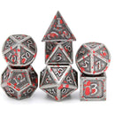 Battle Rocks 7 Piece Metal Polyhedral Dice Set & Dice Case - Bea DnD Games