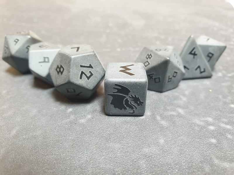 Bea DnD Raised Obsidian Handcrafted Gemstone Dice by Level Up Dice - Bea DnD Games