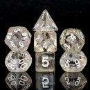 Blessed Bane - 7 Piece Polyhedral Dice Set + Dice Bag - Bea DnD Games