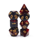 Bloody Mary - 7 Piece Polyhedral Dice Set + Dice Bag - Bea DnD Games