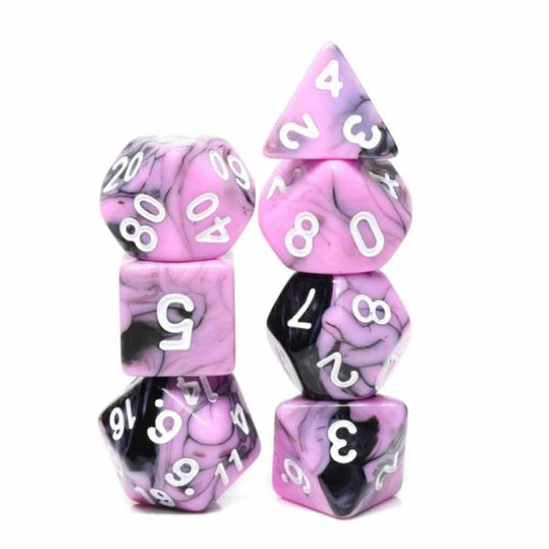 Blueberry Smoothie - 7 Piece Polyhedral Dice Set + Dice Bag - Bea DnD Games