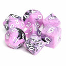Blueberry Smoothie - 7 Piece Polyhedral Dice Set + Dice Bag - Bea DnD Games