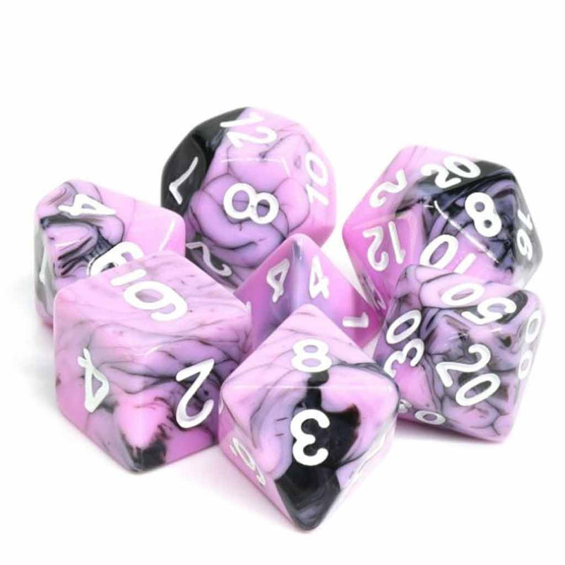 Blueberry Smoothie - 7 Piece Polyhedral Dice Set + Dice Bag - Bea DnD Games