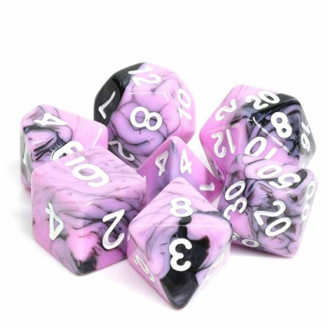 Blueberry Smoothie - 7 Piece Polyhedral Dice Set + Dice Bag - Bea DnD Games