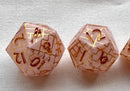 Blush & Gold - New Zealand Made Handcrafted Dice Set by Tui Dice - Bea DnD Games