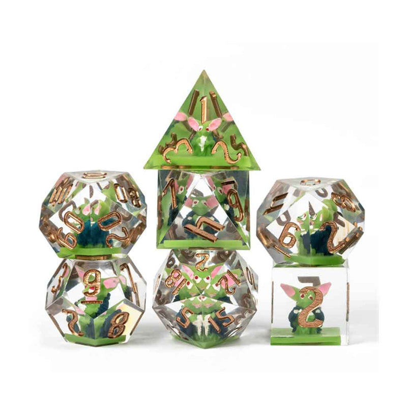 Boblin The Goblin Handcrafted Dice Set and Dice Case - Bea DnD Games