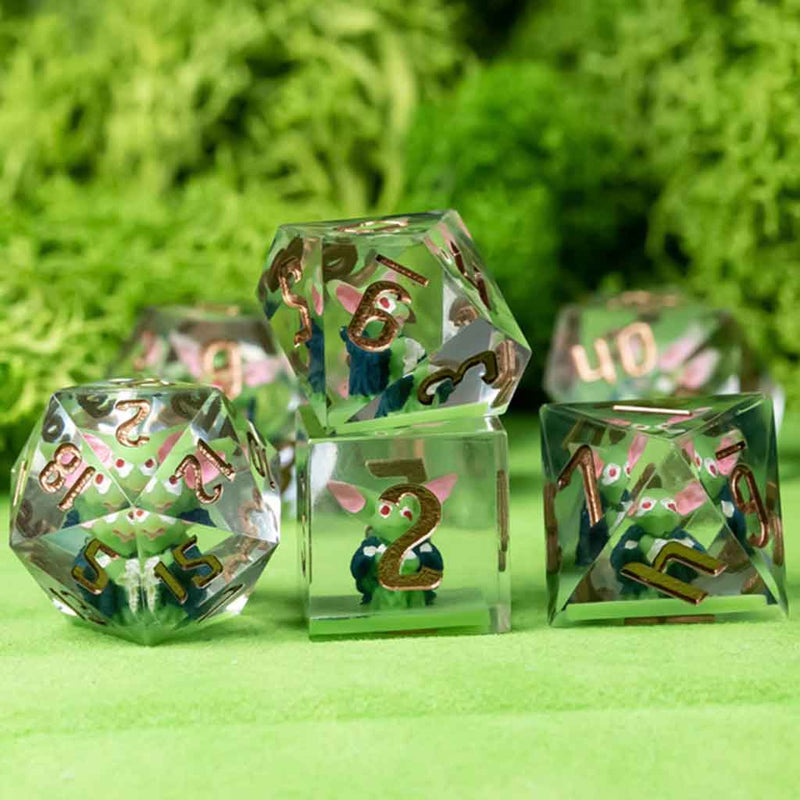 Boblin The Goblin Handcrafted Dice Set and Dice Case - Bea DnD Games