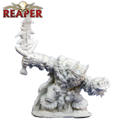 Boerogg Blackrime, Frost Giant - Dark Heaven Bones Unpainted Miniatures by Reaper Miniatures - Bea DnD Games