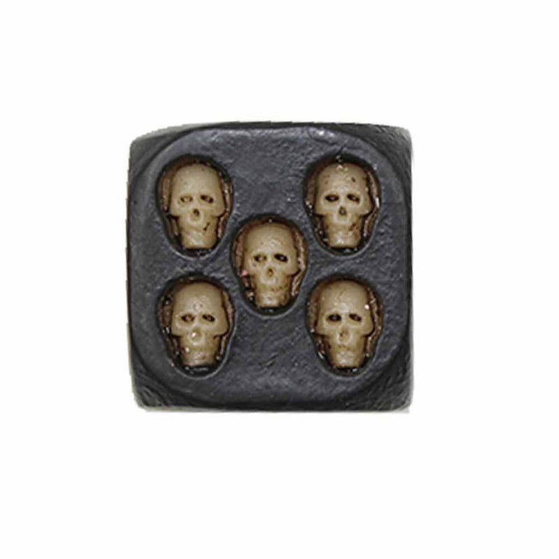 Bone Dice 5xSkull D6's + Dice Bag - Bea DnD Games