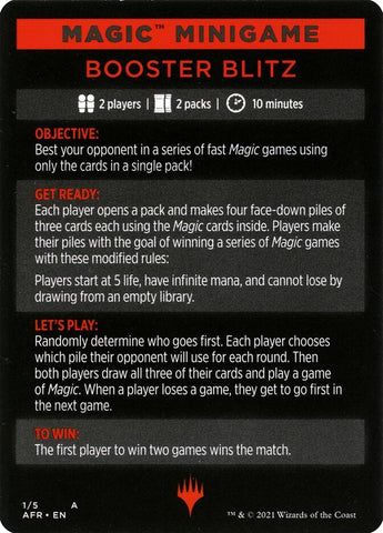 Booster Blitz (Magic Minigame) [Dungeons & Dragons: Adventures in the Forgotten Realms Minigame] - Bea DnD Games