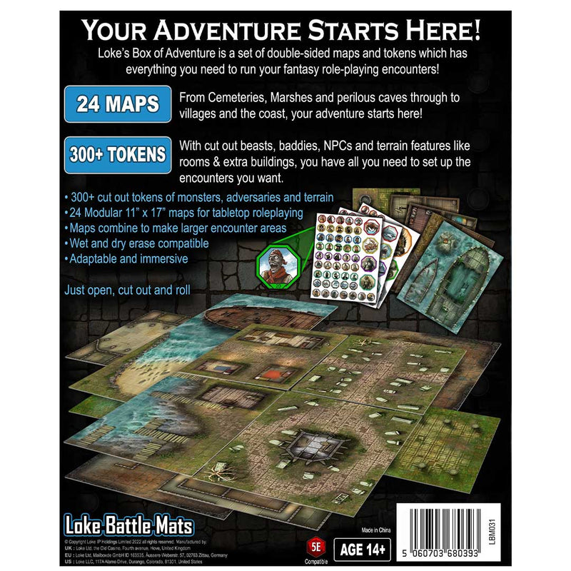 Box of Adventure - Coast of Dread RPG Maps & Tokens - Bea DnD Games