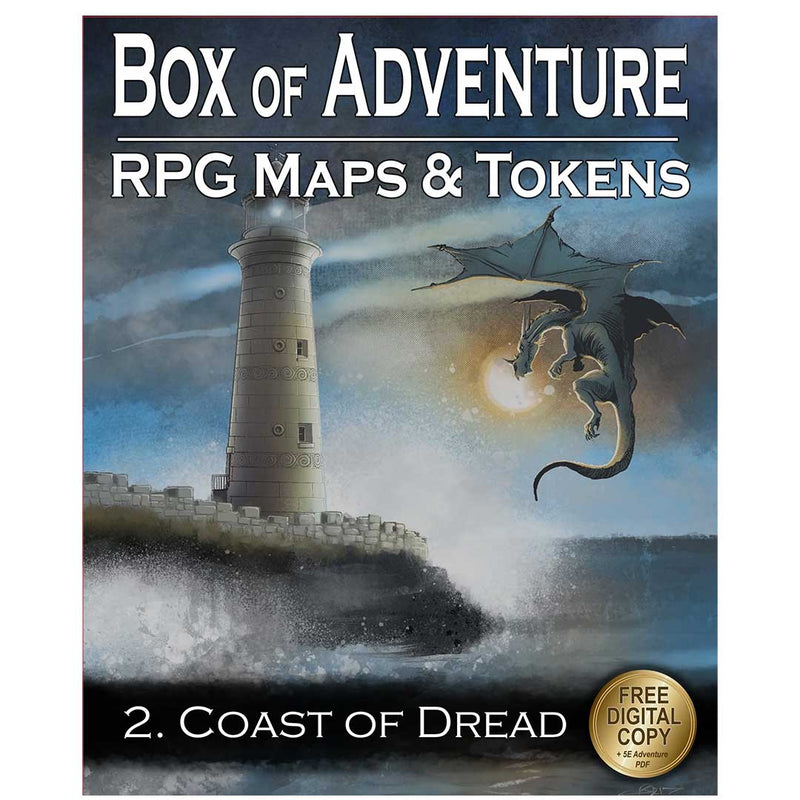 Box of Adventure - Coast of Dread RPG Maps & Tokens - Bea DnD Games