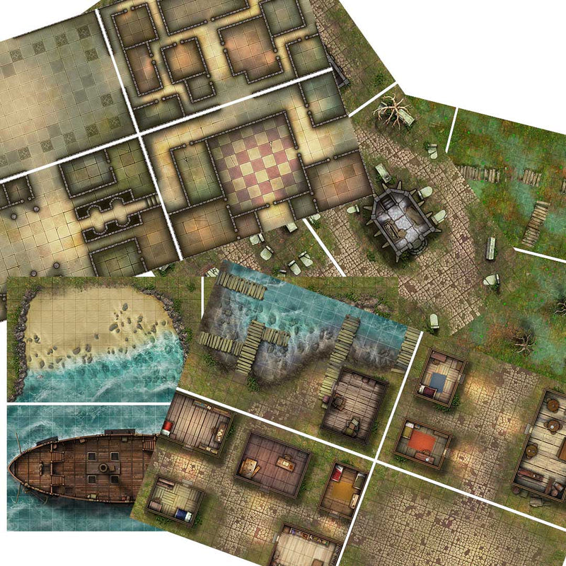 Box of Adventure - Coast of Dread RPG Maps & Tokens - Bea DnD Games