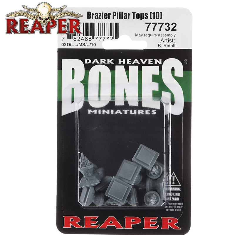Brazier Pillar Tops (10) - Dark Heaven Bones Unpainted Miniatures by Reaper Miniatures - Bea DnD Games