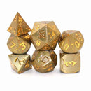 Broken Crowns 7 Piece Metal Polyhedral Dice Set & Dice Case - Bea DnD Games