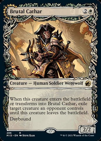 Brutal Cathar // Moonrage Brute (Showcase Equinox) [Innistrad: Midnight Hunt] - Bea DnD Games