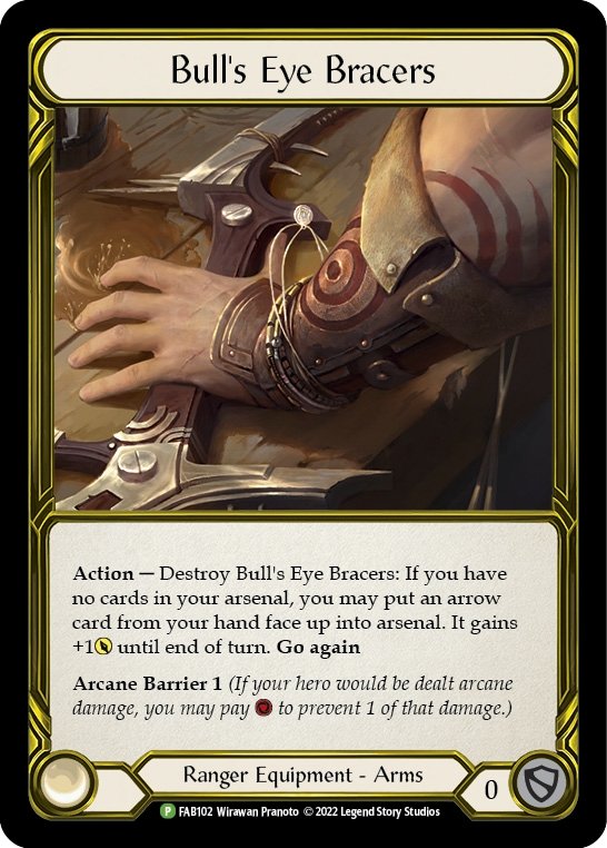 Bull's Eye Bracers (Golden) [FAB102] (Promo) Cold Foil - Bea DnD Games