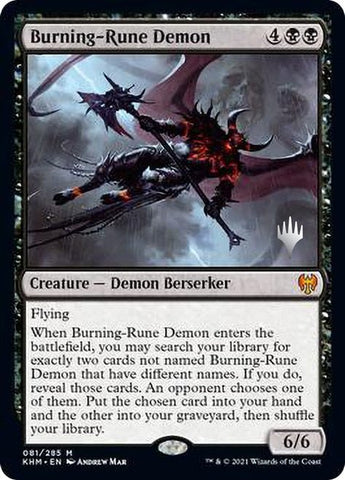 Burning-Rune Demon (Promo Pack) [Kaldheim Promos] - Bea DnD Games