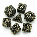 Cackling Skulls 7 Piece Hollow Metal Polyhedral Dice Set & Dice Case - Bea DnD Games