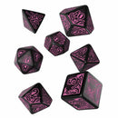 Call of Cthulhu (Black and Magenta) 7pc polyhedral dice set by Q Workshop - Bea DnD Games