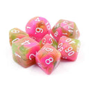 Candied Apple - 7 Piece Polyhedral Dice Set + Dice Bag - Bea DnD Games