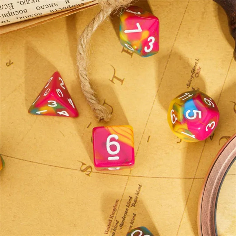 Candlekeep Candies - 7 Piece Polyhedral Dice Set + Dice Bag - Bea DnD Games