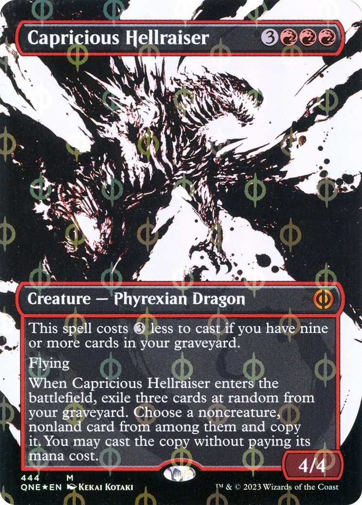 Capricious Hellraiser (Borderless Ichor Step-and-Compleat Foil) [Phyrexia: All Will Be One] - Bea DnD Games