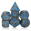 Captured Cobalt 7 Piece Metal Polyhedral Dice Set & Dice Case - Bea DnD Games