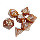 Caramel Latte - 7 Piece Polyhedral Dice Set + Dice Bag - Bea DnD Games