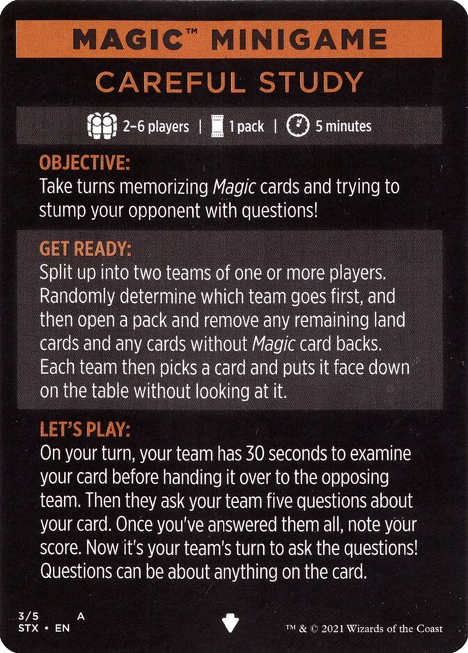 Careful Study (Magic Minigame) [Strixhaven: School of Mages Minigame] - Bea DnD Games