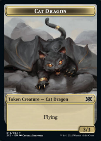 Cat Dragon // Knight Double-Sided Token [Double Masters 2022 Tokens] - Bea DnD Games