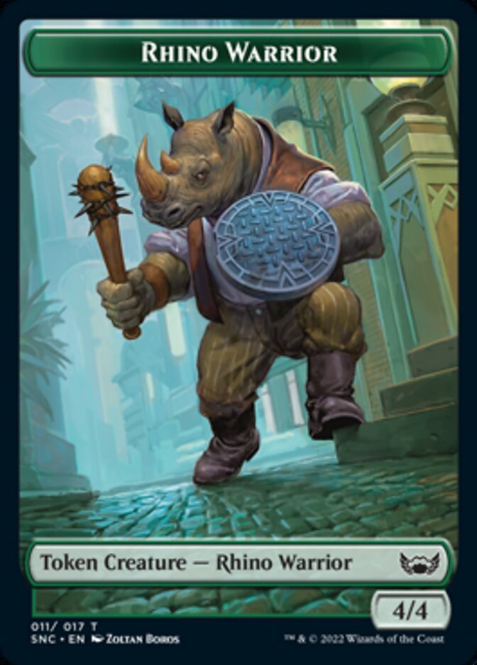 Cat // Rhino Warrior Double-Sided Token [Streets of New Capenna Tokens] - Bea DnD Games
